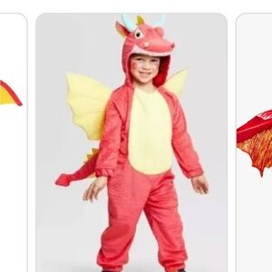 Toddler plush dragon Halloween costume jumpsuit 2-3yr Hyde & Eek boutique